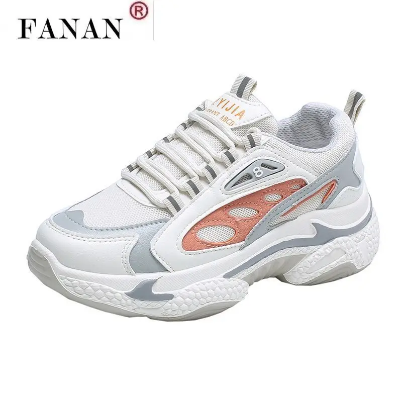 

Spring 2021 Women's Breathable Sneakers Fashion Lace Up Platform Women Round Head Casual Shoes Outdoor Comfortable Women Shoes