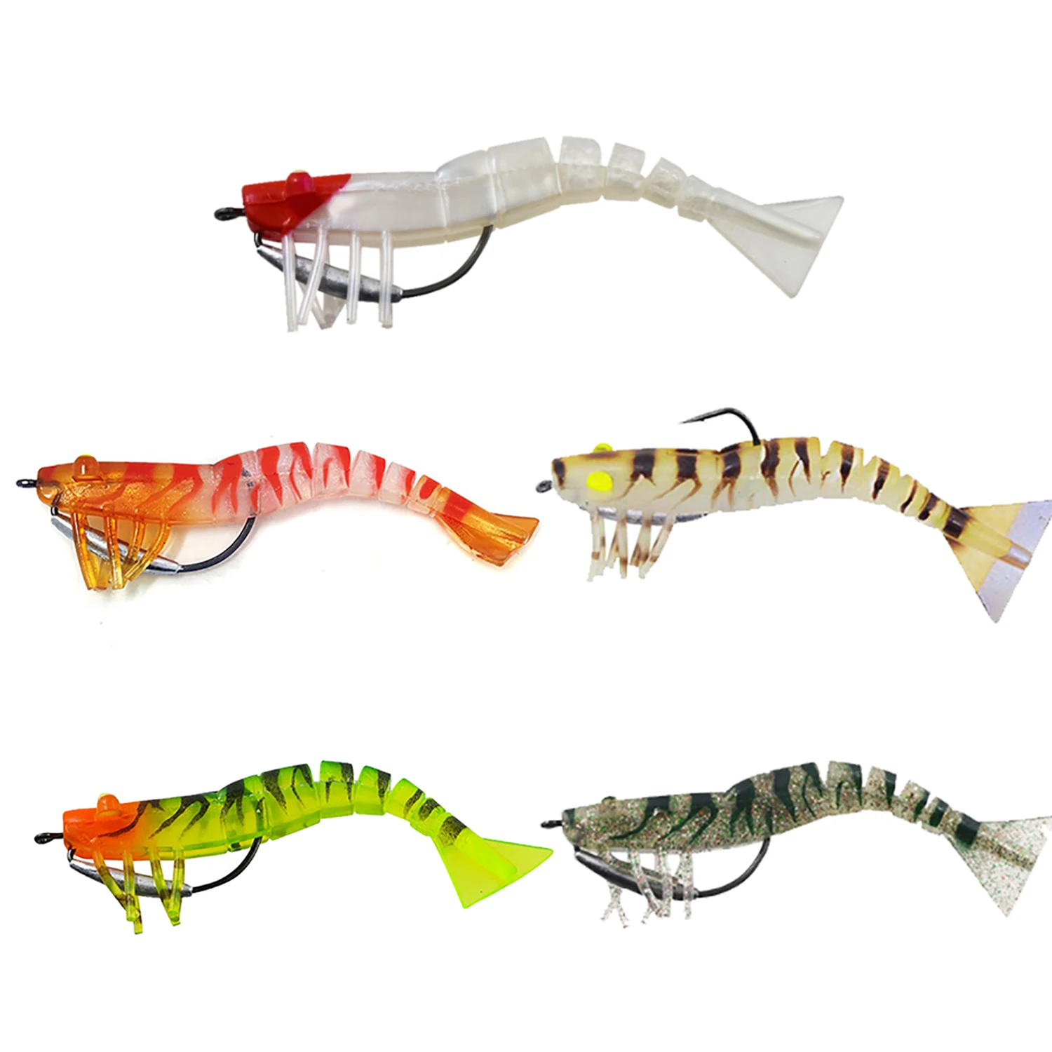 5 шт. соленой воды Мягкая Креветки корабль серия высочайшего качества 17g