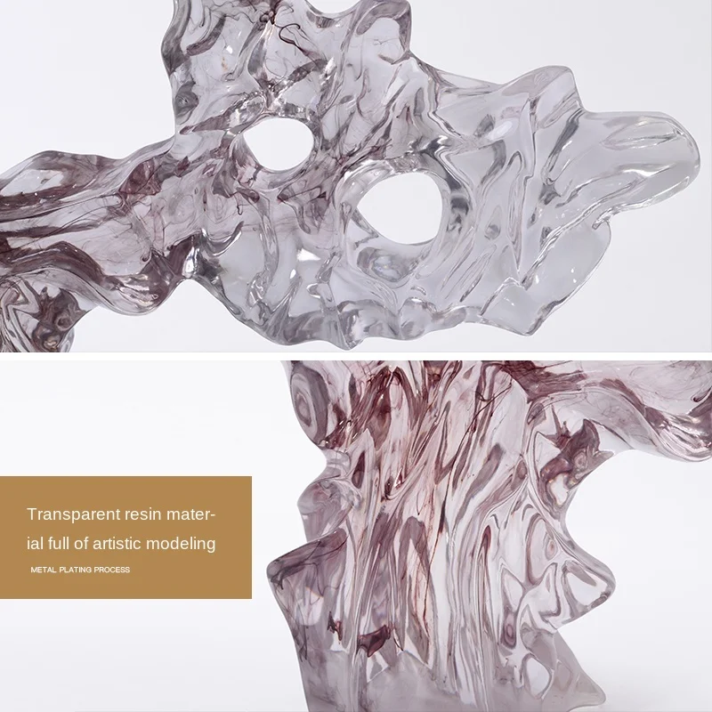 

Transparent Taihu Lake Stone Sculpture Soft Outfit Crafts Club House Lobby Decoration Home Decoration Accessories