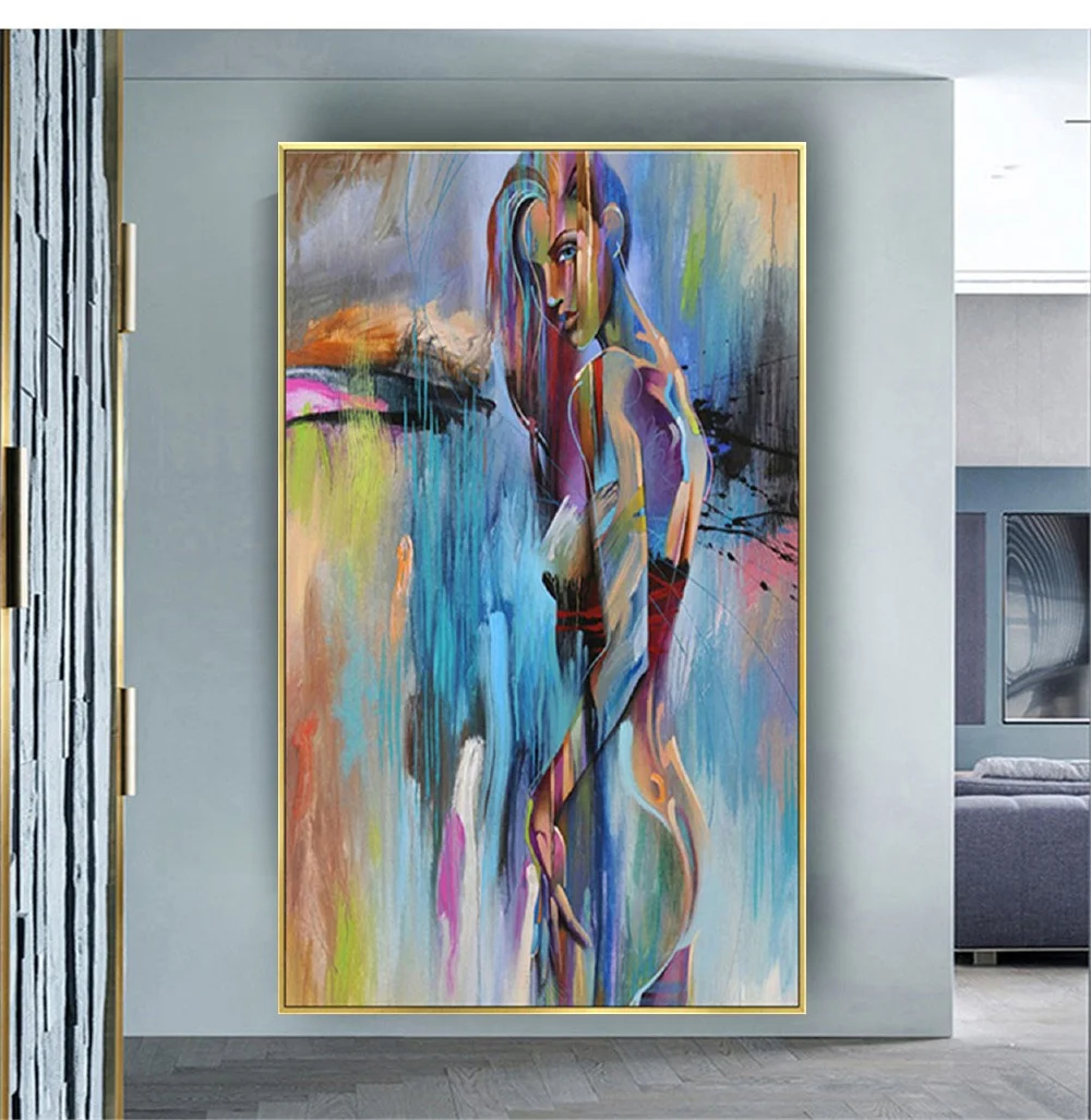 

Body painting art creative color wall art Hand Painted Oil Painting Canvas Painting Wall Pictures Home Decor Hotel lobby Yoga