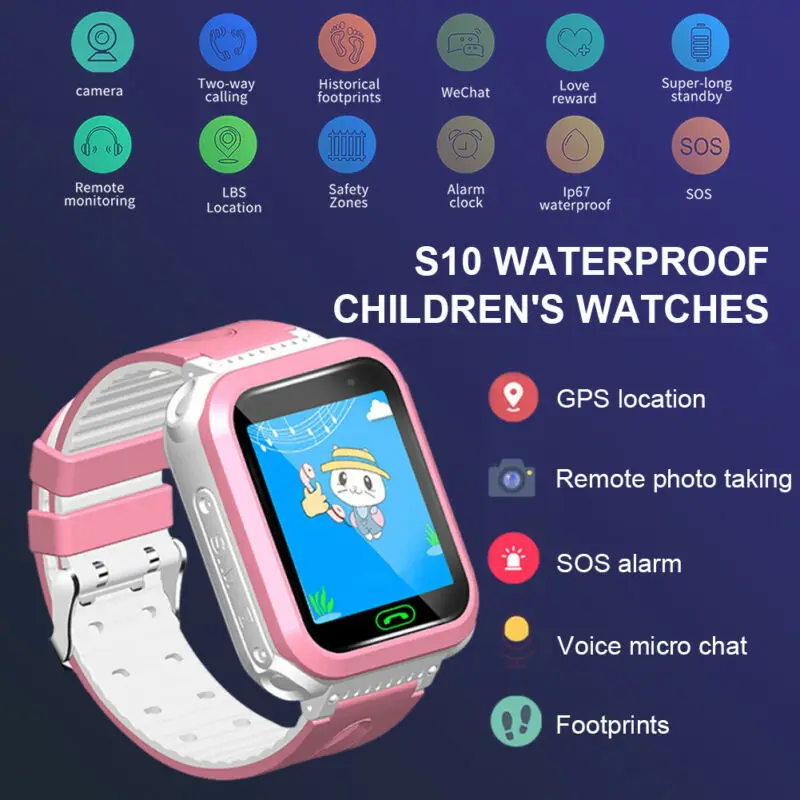 Anti lost Kids Смарт-часы с поддержкой SOS вызова определяющий местоположение в реальном
