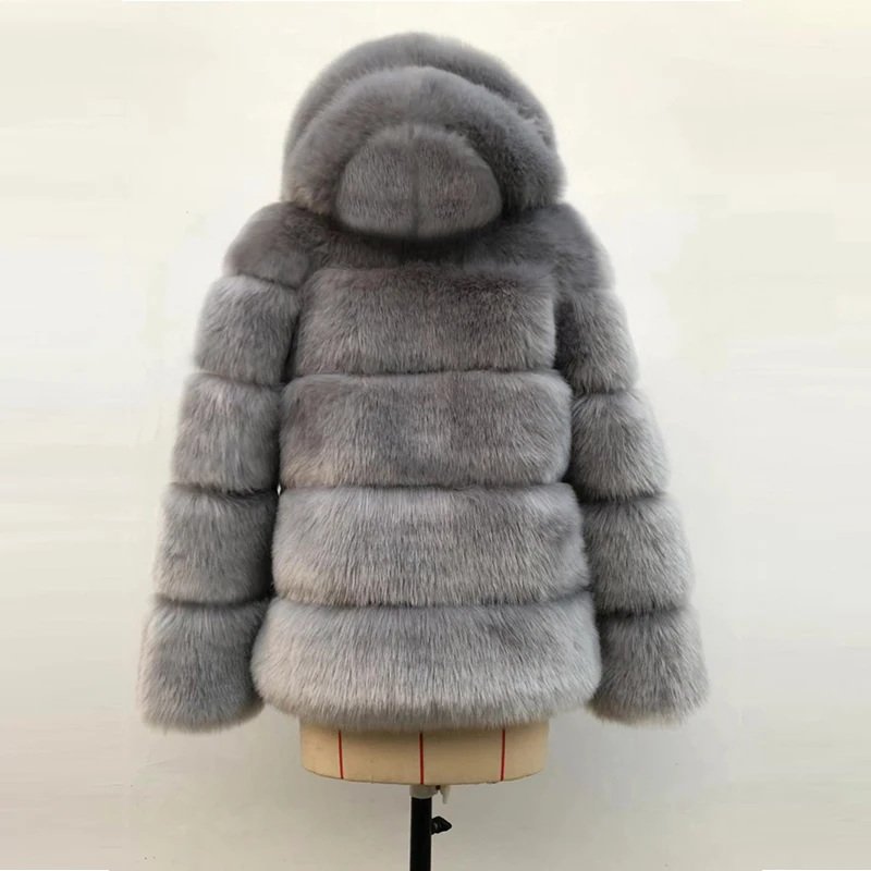 HJQJLJLS 2021 Winter Thick Warm Faux Fur Coat Hooded Women  Long Sleeve Fake Fur Jacket Luxury Winter Artificial Fuzzy Coat images - 6