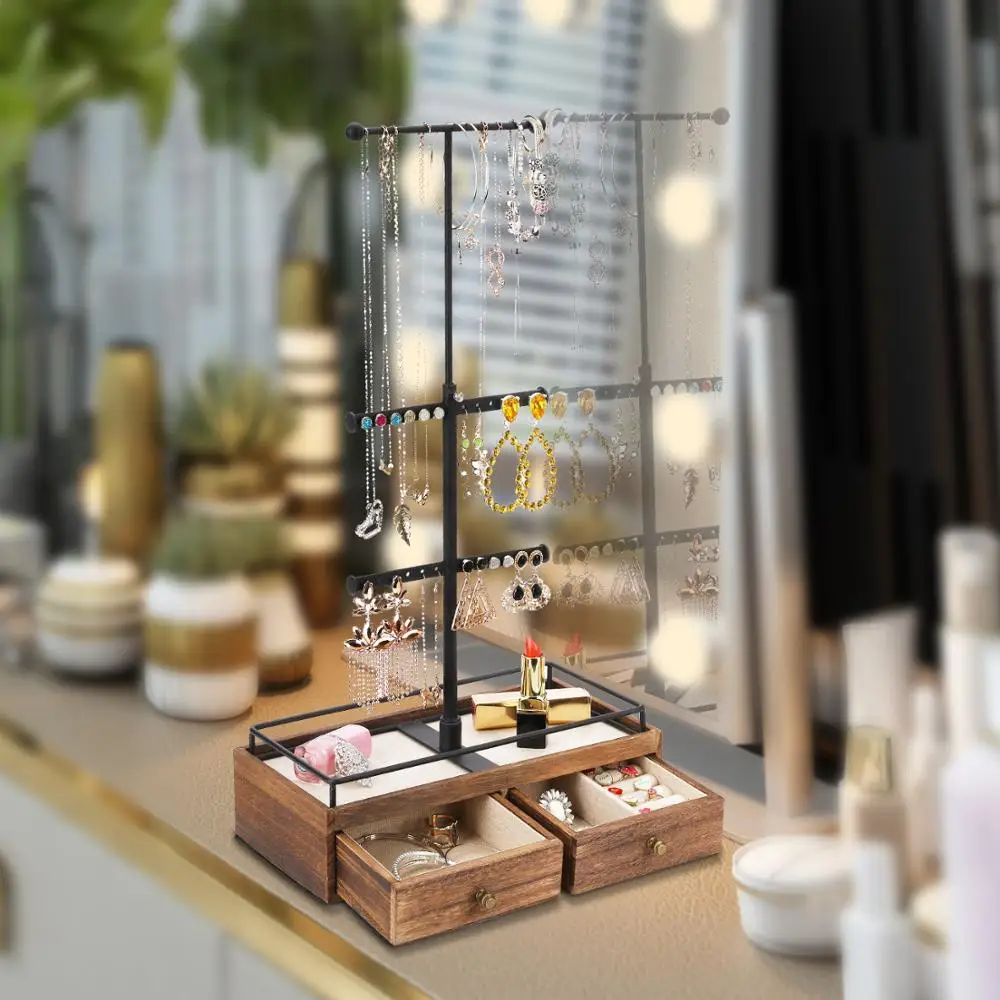 Чехол для ювелирных изделий ящик хранения лака ногтей губной помады настольный