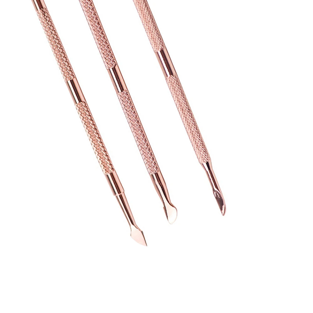 Золотая нержавеющая сталь кутикулы для ногтей толкатель средство снятия УФ гель