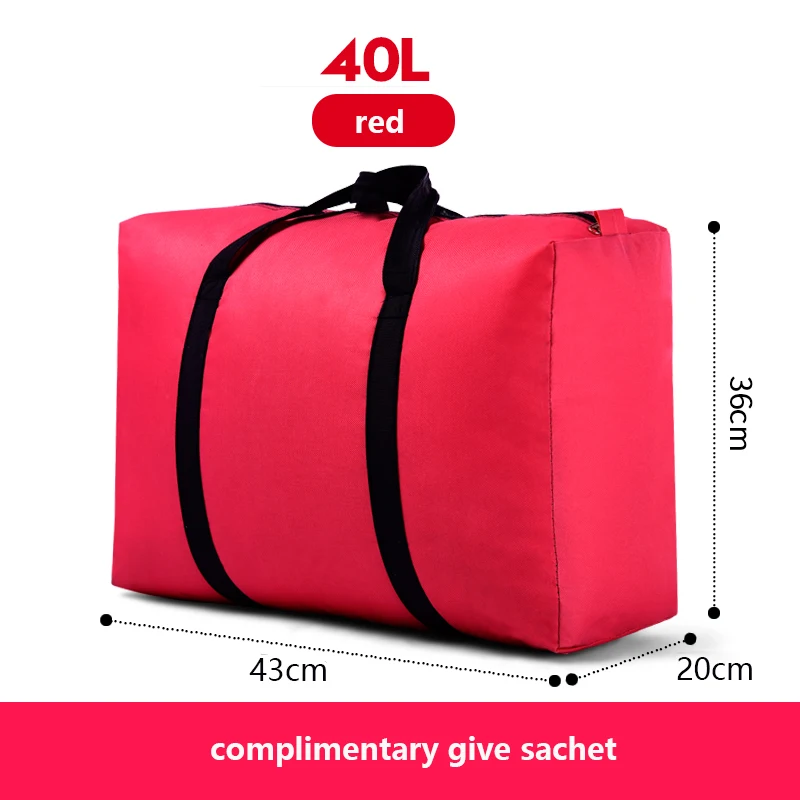 Red 40L Дорожная сумка, холщовая, переносная, для женщин, для выезда за границу, сумка для багажа, большая вместительность, 40L-180L, большая, переносная, для дома, сумка для хранения, очень большая - Цвет: Red 40L