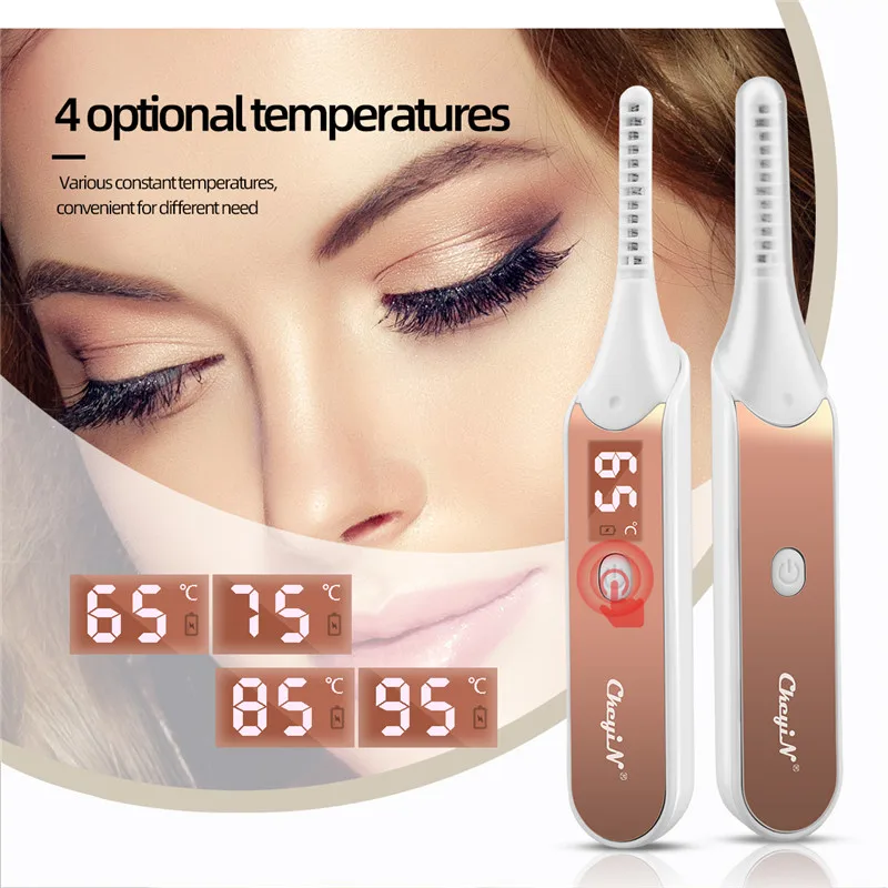 

Fast Heating Electric Eyelash Curler Temperature Adjustable Eyelash Curling Roller Natural Make Up Lashes Curl Pen LED Display