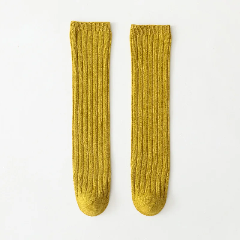 

2021 New Women's Socks Baby Children Parent-Child Socks Spring Autumn Double Needle Solid Color Tube Socks Without Root Cotton
