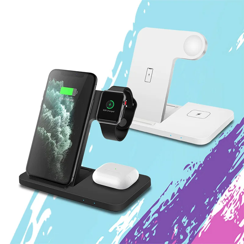 

phone accessories QI wireless chargers for iphone 12 11 XR XS MAX 8 PLUS Apple iWatch AirPods fast charging station 3 in 1