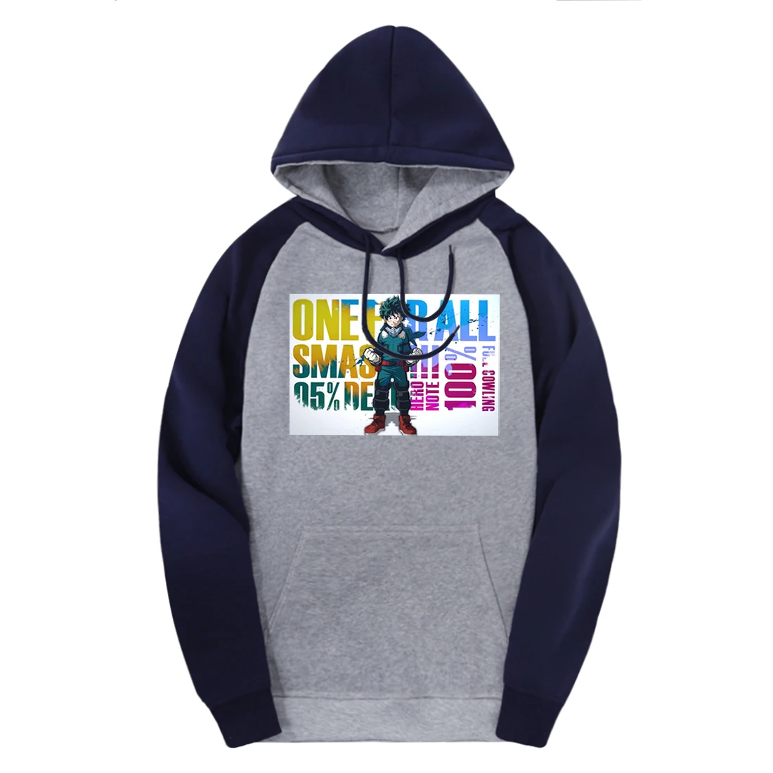 

My Hero Academy Raglan Hooded Sweatshirt Men Fashion Print Clothing Winter Fleece Hoodies Male Hip Hop Outdoor Moleton Masculino