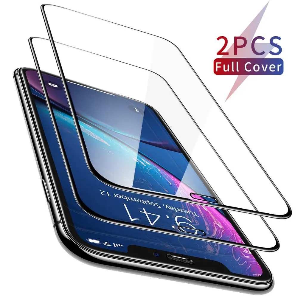 2 упак./лот закаленное стекло для iPhone X XS MAX XR Защитное экрана 7 8 6 6S Plus защитное