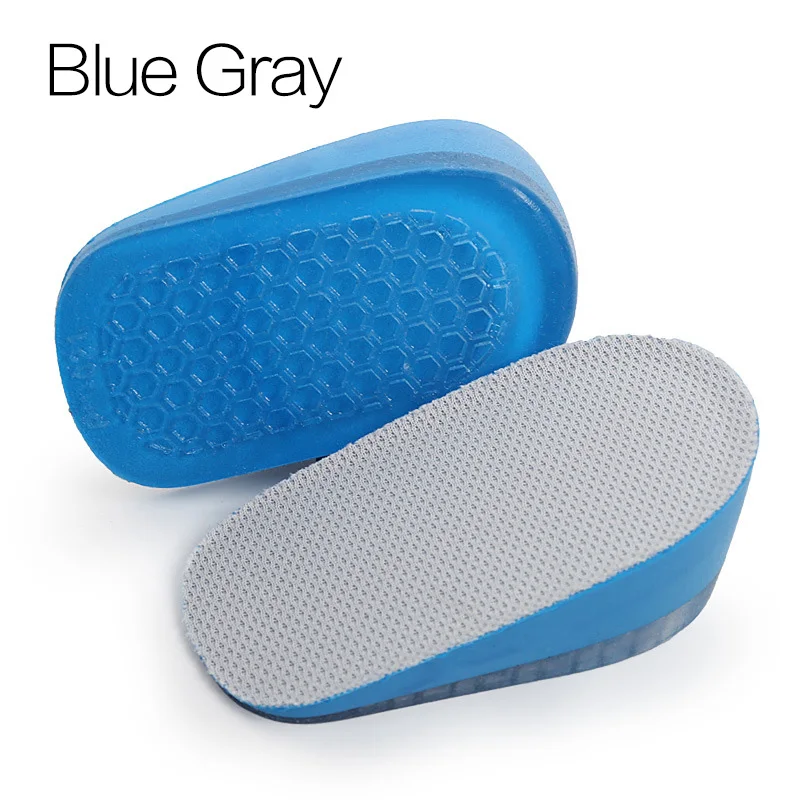 Blue Gray L Size Новые увеличивающие рост Стельки колодки подошвы для обуви для женщин и мужчин силиконовый гель Лифт Невидимый Увеличение обуви вставки для пяток мягкие вставки - Цвет: Blue Gray L Size