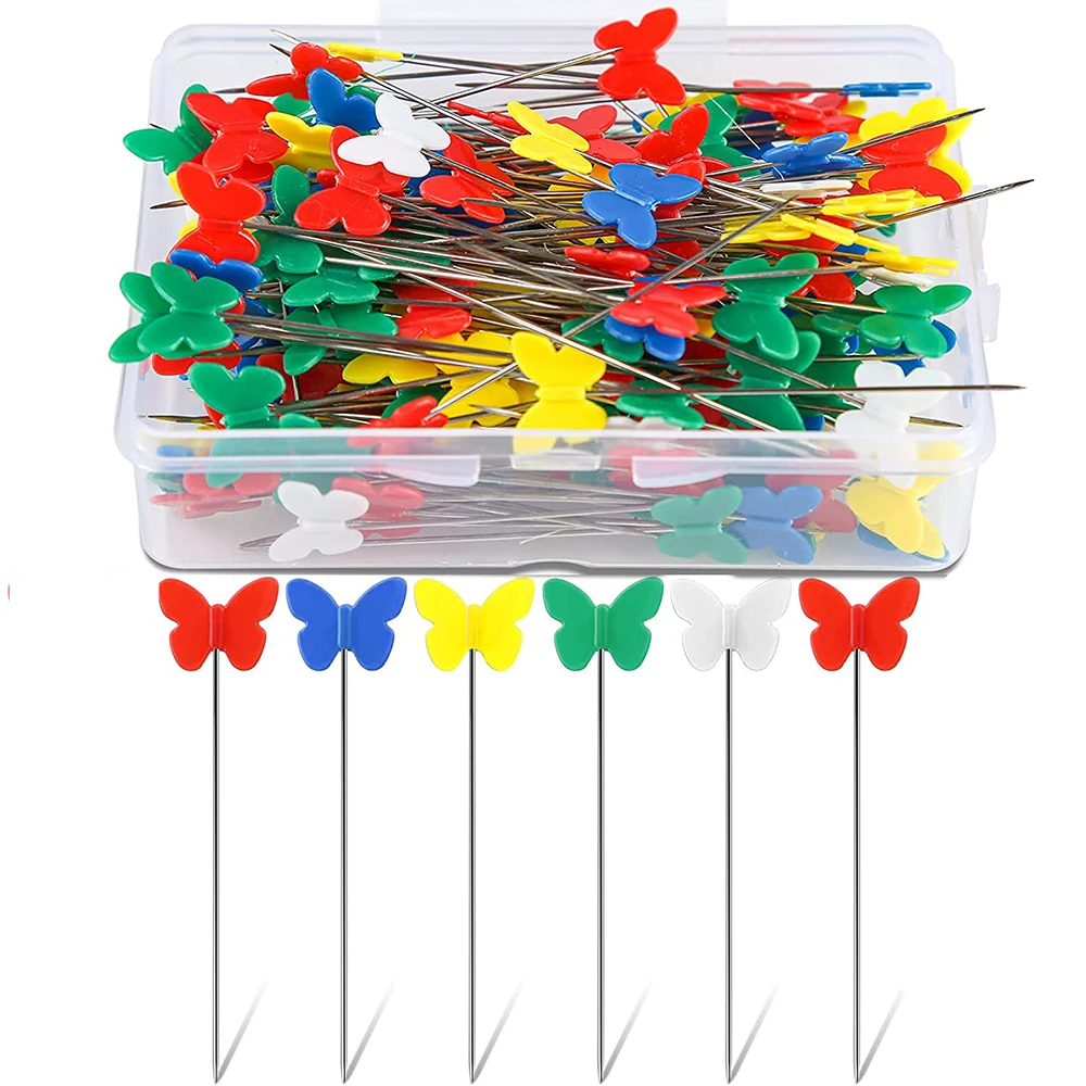100pcs/box Butterfly Head Sewing Pins Quilting Pins For Sewing DIY Projects Dressmaker Jewelry Decoration Accessories