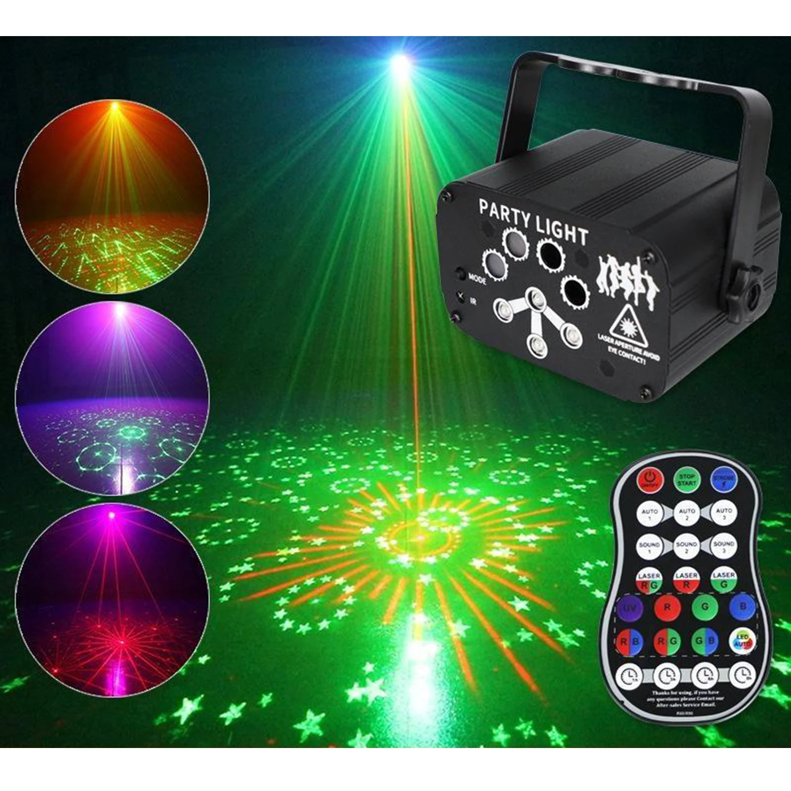 

Mini Projector Stage Light LED RGBP Lighting Xmas Party KTV DJ Disco Light