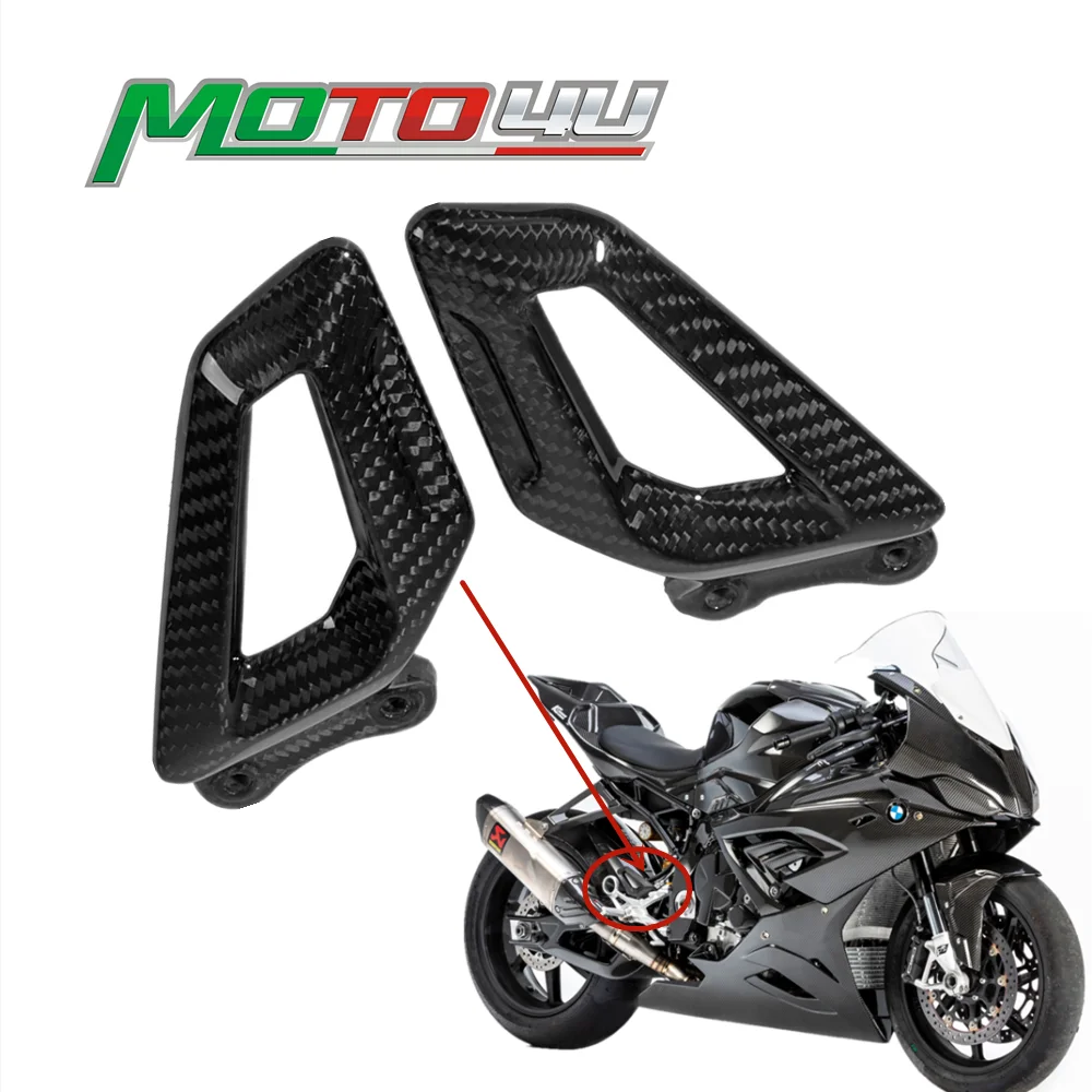 For BMW S1000RR S1000 2020 2021 Real Carbon Fiber Rearset Heel Guard Plates Covers Protector Motorcycle Modification Accessories