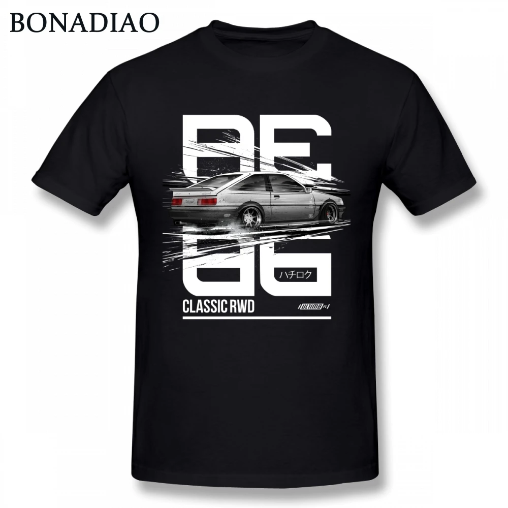 Cool AE86 Car T-shirt Anime Initial D Fujiwara Takumi HachiRoku T Shirt Harajuku Tee |