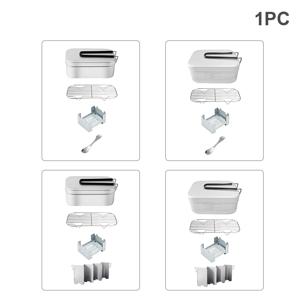 

Fitness Lunch Box Aluminium Alloy School Outdoor Picnic Travel Camping Portable Leak Proof Food Storage Work With Cutlery Lid