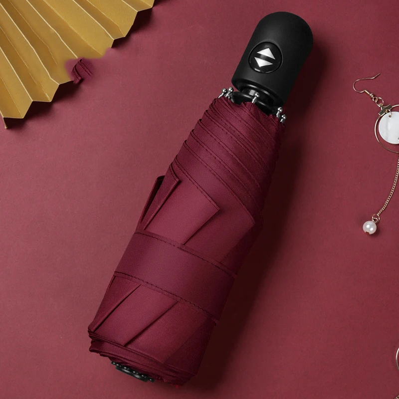 

8 Ribs Full Automatic Umbrella Super Light Small Portable Female Wind Resistant Sunscreen Parasol Umbrellas Sunny Rainy B65