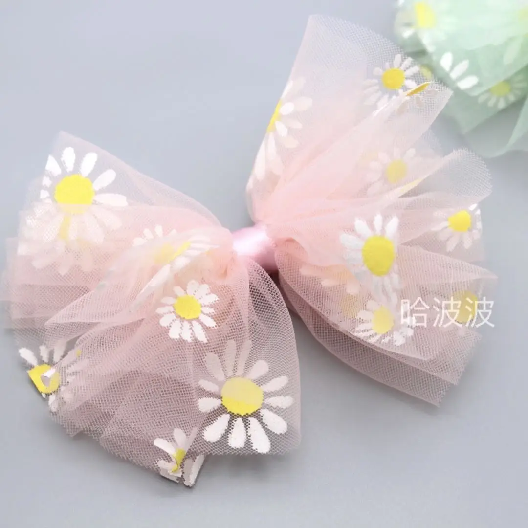 

Pure Handmade net red small fresh girl net yarn bow hairpin Korean version of jewelry flower clip headdress female hairpin