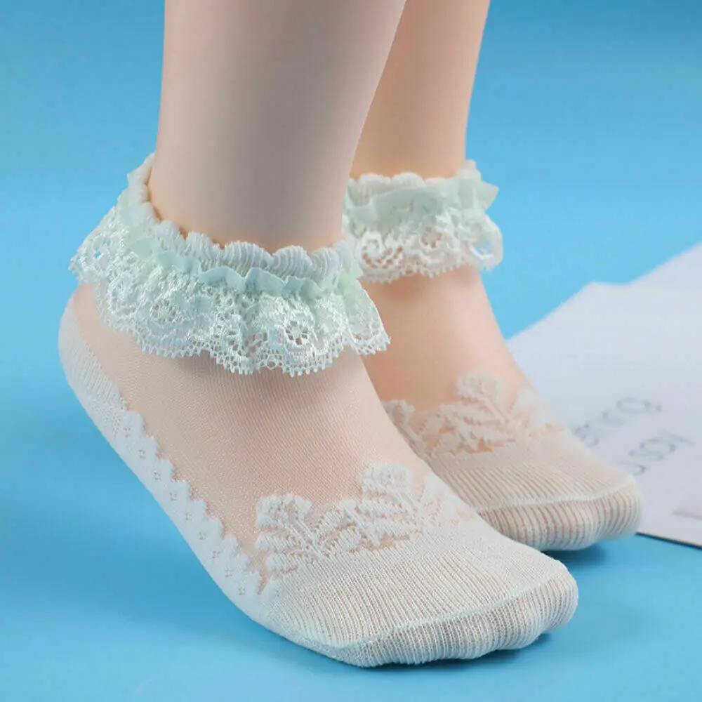 2019 модные кружевные носки для девочек милые детские дышащие мягкие хлопковые