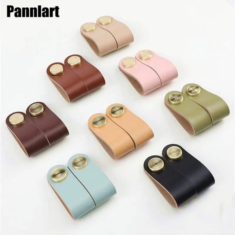 

Pannlart 1 Pc Mini Leather Drawer Door Handles Colorful Cabinet Door Knob Wardrobe Cupboard Door Pulls Furniture Door Hardware