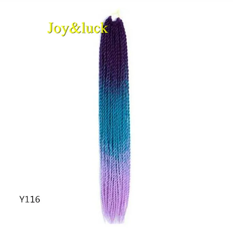 Y116 Joy& luck 24 дюйма Сенегальские закрученные крючком косички 30 прядей синтетические волосы для наращивания плетение волос - Цвет: Y116