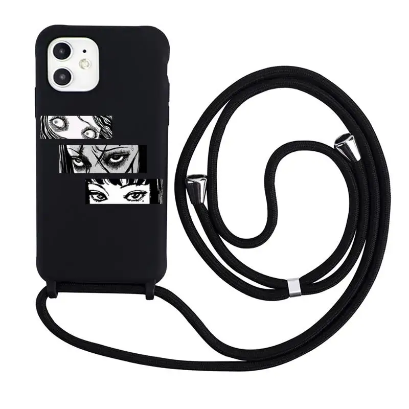 

Junji Ito Japanese Manga Horror Phone Case Necklace Lanyard for iPhone 12 11 8 7 se 2020 mini pro X XS XR MAX Plus