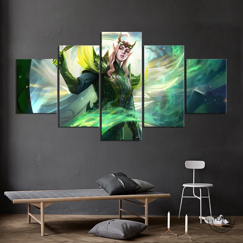 

Estes Rattan Dragon Skin Mobile Legends Games Poster Paintings Fantasy Wall Art Canvas Paintings for Home Decor