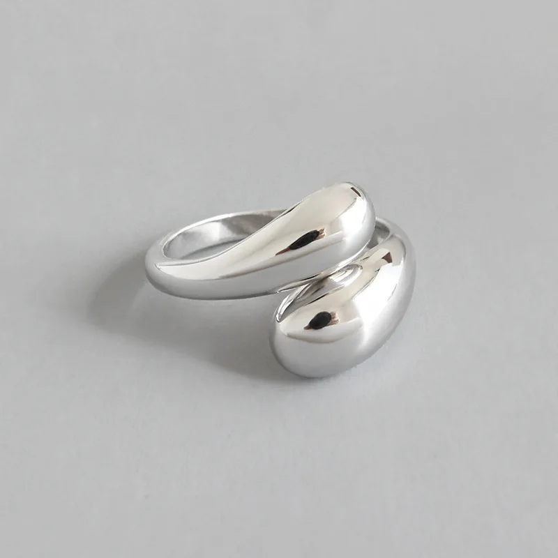 Гарантированное серебро 925 пробы простые гладкие кольца в виде змейки Для женщин