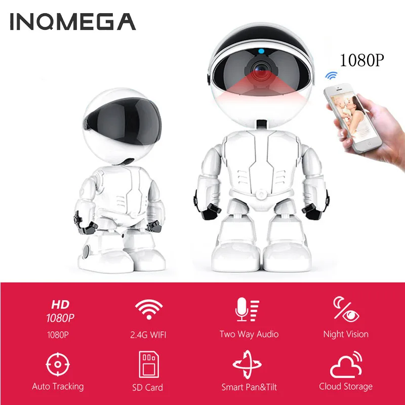 INQMEGA 1080P облачная домашняя охранная IP камера-робот интеллектуальная камера с функцией автоматического слежения беспроводная камера видеонаблюдения с WiFi камера наблюдения