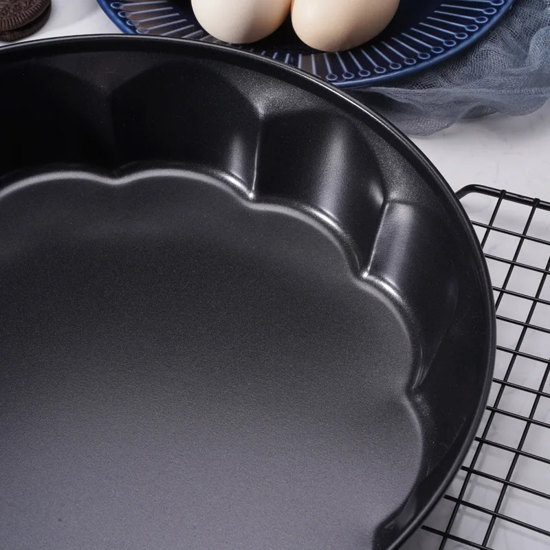 

10.5-inch Pizza Baking Pan High-profile Flower-shaped Bread Pan Round Cake Mold Non-stick Coating Kitchen Utensils