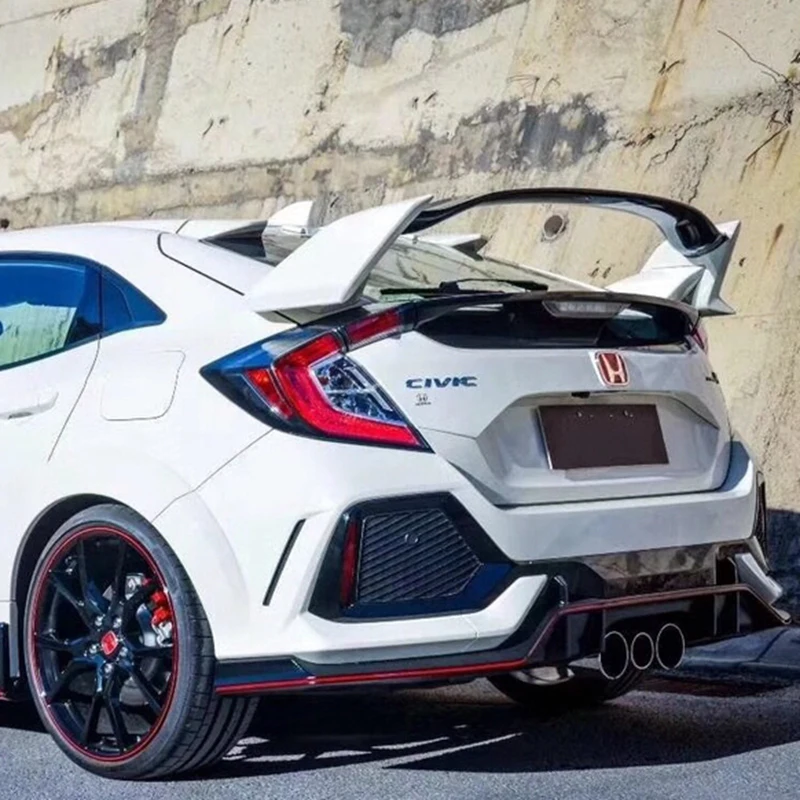 

Type-R Style ABS Plastic Unpainted Rear Trunk Spoiler Use For Honda Civic FK7 Tail Wing Decoration 2016-2018