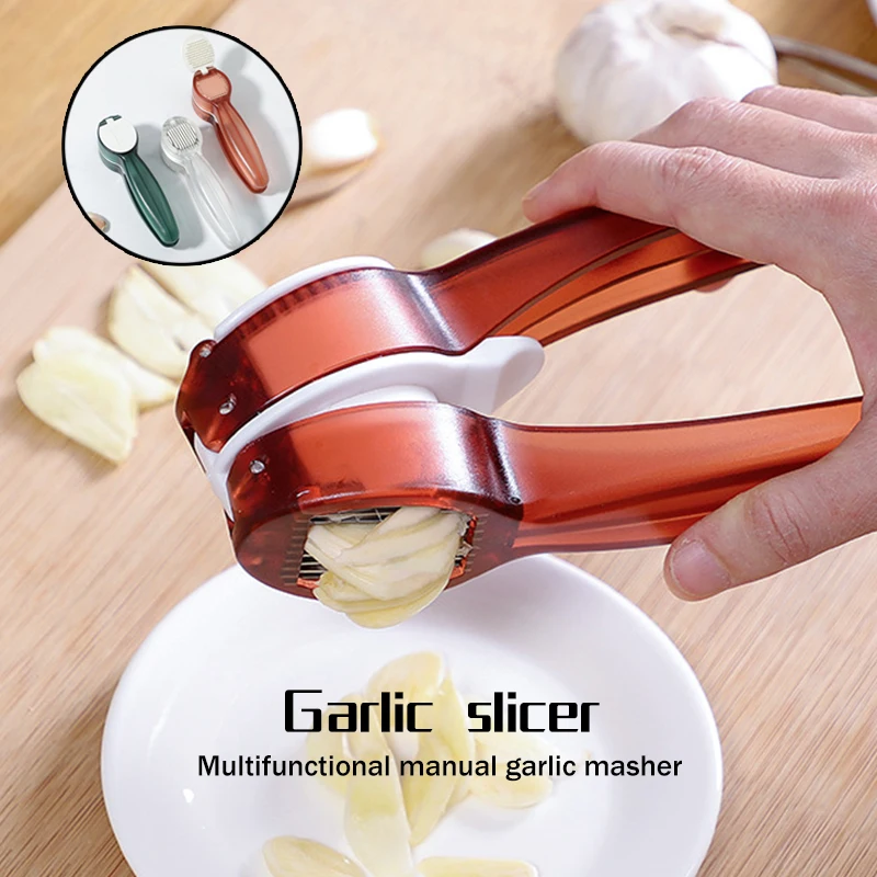 

Garlic Press 2 In 1 Multifunction Garlic Press Crusher Kitchen Cooking Ginger Squeezer Masher Handheld Ginger Mincer Tools