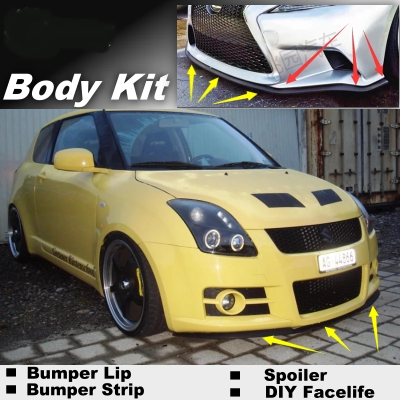Дефлектор для губ Suzuki Swift передний спойлер юбка вентиляторов тюнинга
