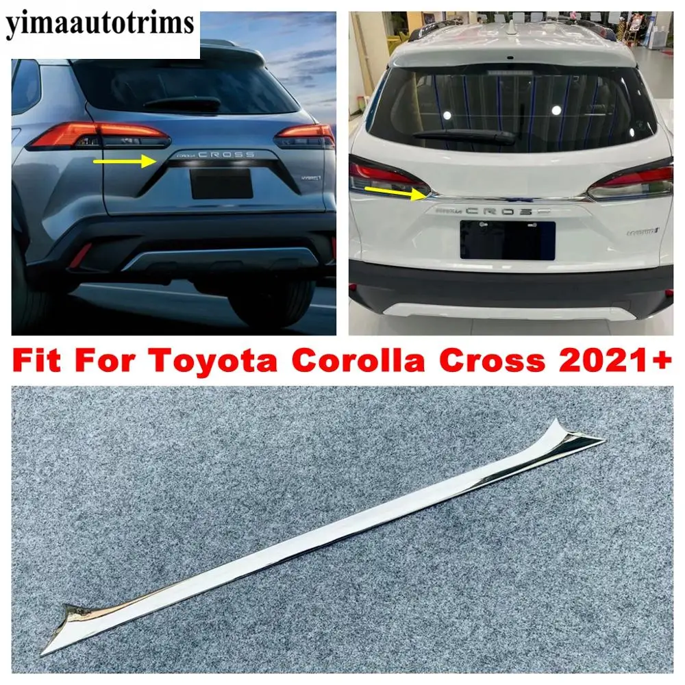 

Car Rear Trunk Tailgate Door Strip Protector Decor Cover Trim ABS Chrome Accessories Exterior For Toyota Corolla Cross 2021 2022