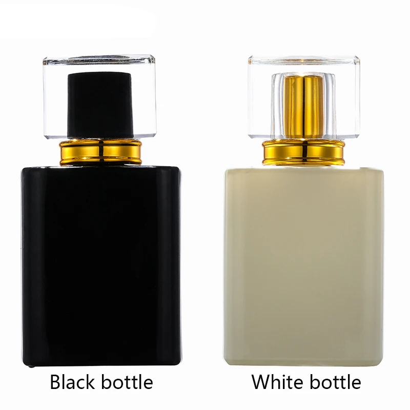 Nbyaic 1pcs high-end perfume bottle 50ml black and white spray bottle portable glass bottle fine mist removable empty bottle