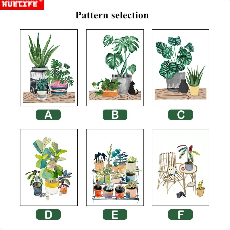 Антиклейкая статическая стеклянная пленка с рисунком зеленых растений и цветов