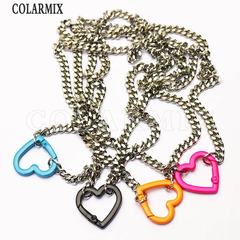 

8-прядь Панк ювелирные изделия ожерелье смешанный цвет кулон в форме сердца, украшения аксессуары больших размеров для женщин ожерелье для ...