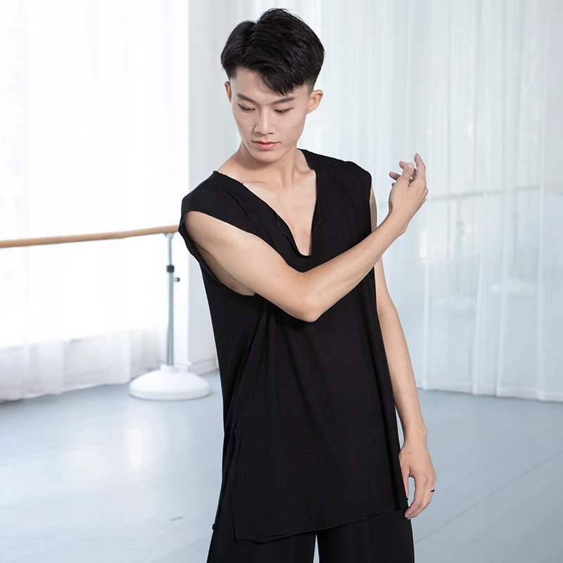 Мужская рубашка с V-образным вырезом для латиноамериканских танцев |