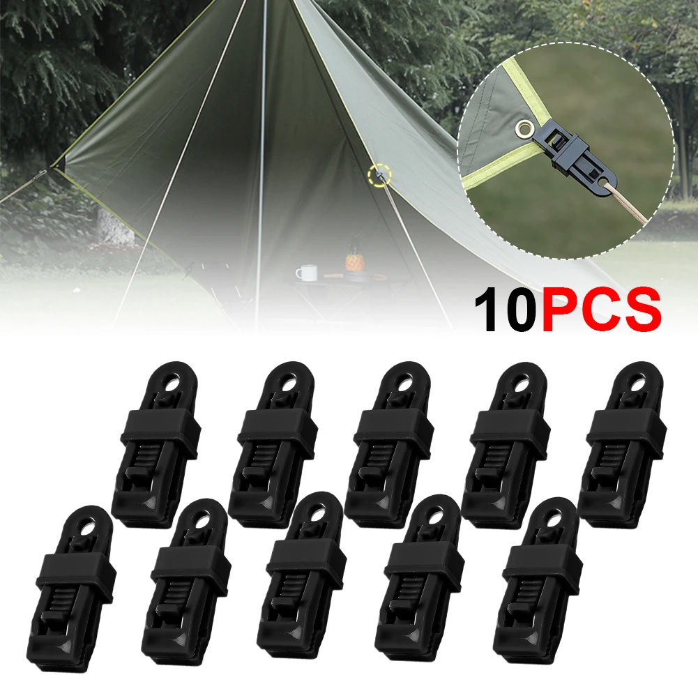 

4/10pcs Tent Clip Tarp Clips Clamp Awning Set Car Boat Cover Tent Tie Down Urgent Snap Fixed Plastic Clip For Outdoor Tent