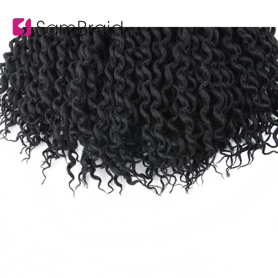 SAMBRAID Faux locs Curly вязание крючком волосы крючком косы 24 дюйм плетение волос наращивание синтетические волосы для женщин