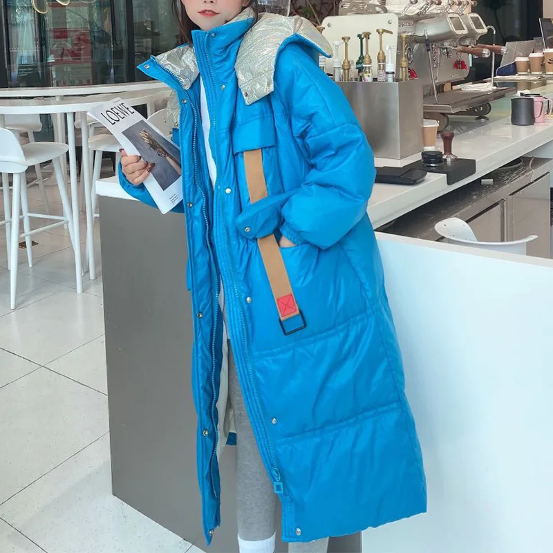 

FMFSSOM зимняя женская куртка с капюшоном, женское повседневное длинное пальто, теплая бежевая парка, свободная модная зимняя верхняя одежда с ...