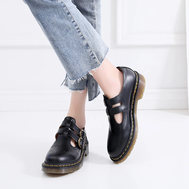 

2021 new ladies leather shoes women shoes Mary Jane cowhide shoes fashion all-match casual shoes Martin shoes Oxford shoes 34-41