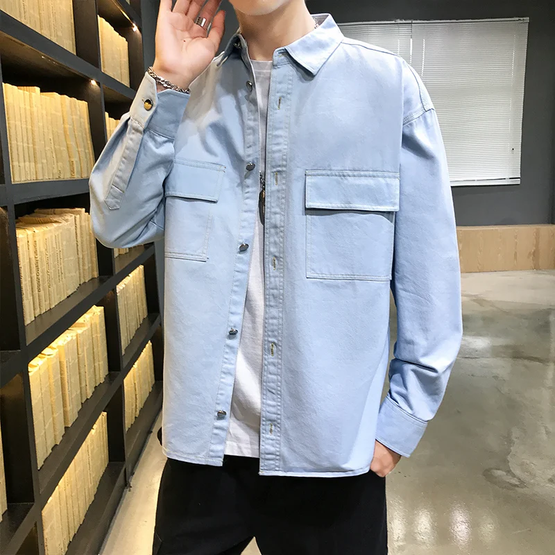 

Men's Autumn New Fashion Brand Shirt Youth Loose Seven-Color Handsome Casual Jacket