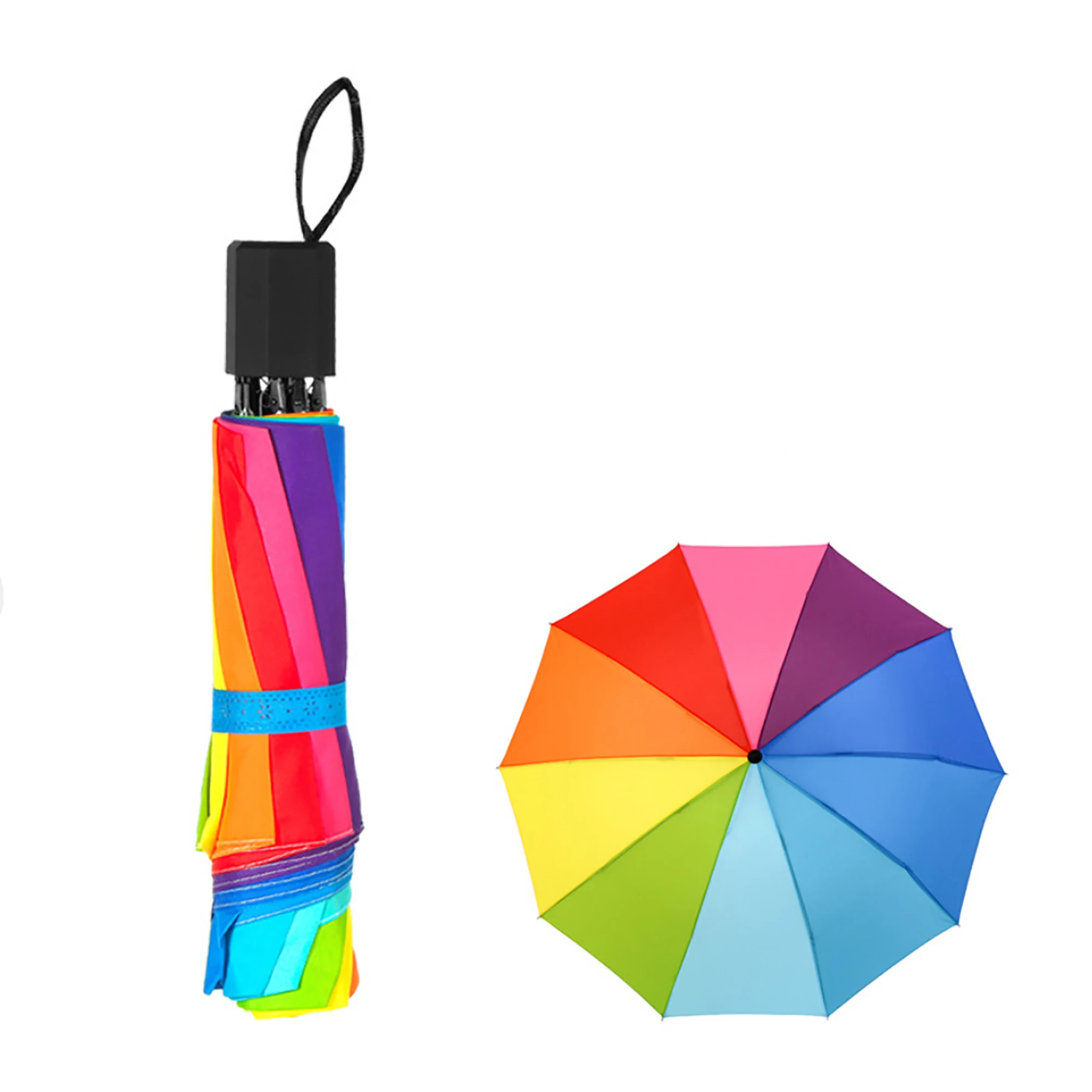 

Big size Rainbow Umbrella for women Cute Windproof Long Handle gift Umbrella Female Sunny And Rainy Umbrella