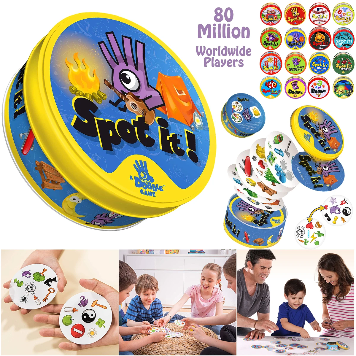 

Игрушка Dobler Spot It, карточки для кемпинга, игра в бедра, спортивные животные, алфавит, Детская развивающая настольная игрушка с железной короб...