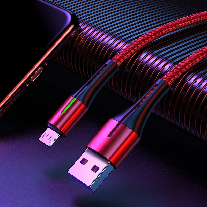 H&A Micro USB кабель для быстрой зарядки 3A Micro usb шнур для samsung S7 Xiaomi Redmi Note 5 Pro Android телефон кабель Micro usb зарядное устройство - Цвет: Красный