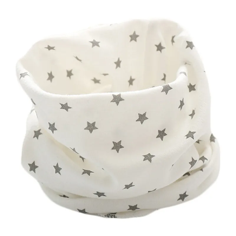 little star white Новинка года; сезон осень-зима; Детский многофункциональный теплый шейный платок с воротником; детский хлопковый шарф - Цвет: little star white