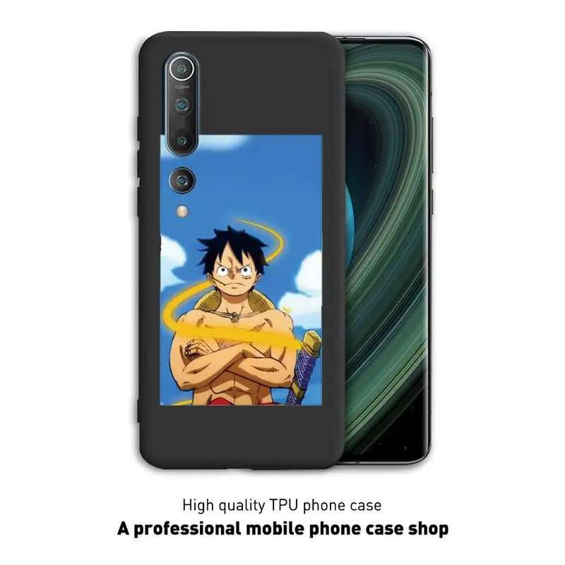 

One Piece Phone Case Black Cover For Xiaomi 6X 8 8Lite 9T 10 10Lite Note 8 8T 9Pro 9Promax Cases