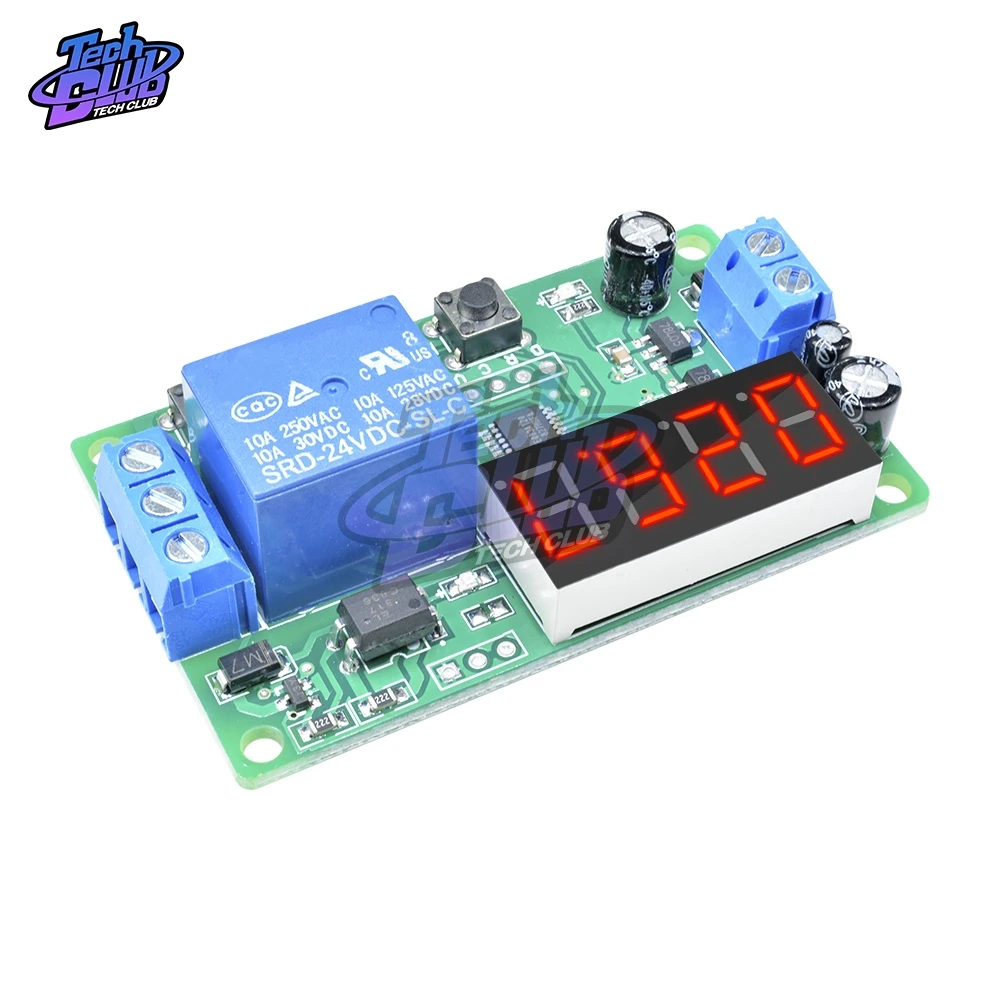 Релейный модуль с задержкой времени 24 В постоянного тока 3 кнопки 4 значный