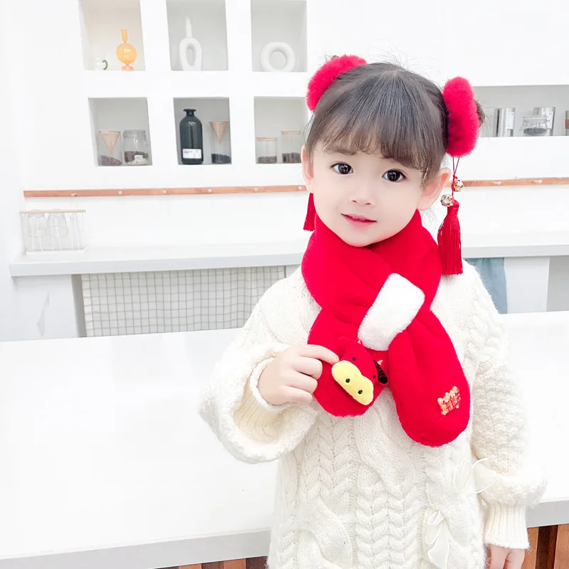 

Imitation rabbit hair children's scarf autumn and winter boys and girls baby scarf thick warm neck cover